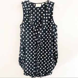 Anthropologie Maeve Black & White Polka Dot Top 0